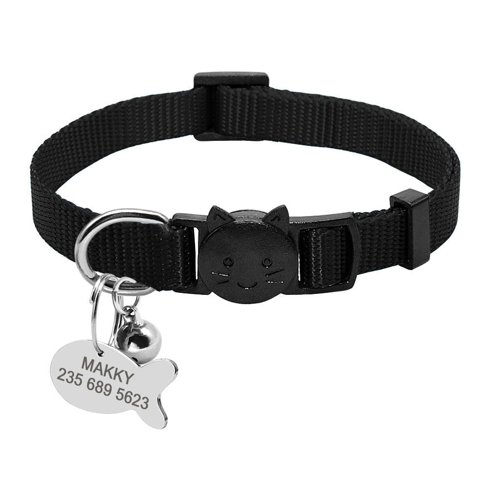 Personalised Nylon Cat Collar with ID Tag & Quick Release Feature - My Store