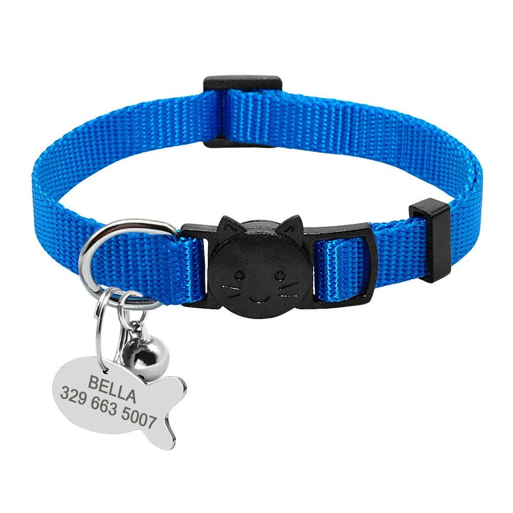 Personalised Nylon Cat Collar with ID Tag & Quick Release Feature - My Store