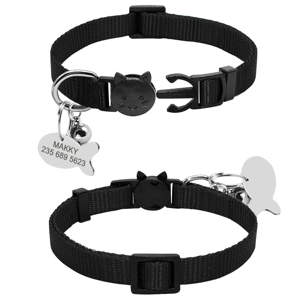 Personalised Nylon Cat Collar with ID Tag & Quick Release Feature - My Store